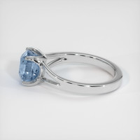 3.48 Ct. Greyish Blue Sapphire Ring, 10K White Gold 4