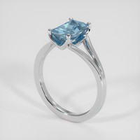 1.95 Ct. Blue Aquamarine Ring, 14K White Gold 2