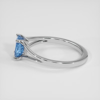 1.01 Ct. Blue Aquamarine Ring, 14K White Gold 4