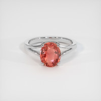 2.50 Ct. Padparadscha Sapphire Ring, 14K White Gold 1