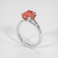 2.50 Ct. Padparadscha Sapphire Ring, 14K White Gold 2