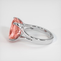 9.05 Ct. Padparadscha Sapphire Ring, 14K White Gold 4