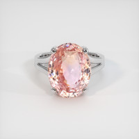 12.01 Ct. Padparadscha Sapphire Ring, 14K White Gold 1