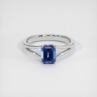 1.30 Ct. Blue Sapphire Ring, 14K White Gold 1