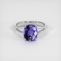 4.16 Ct. Color Change Sapphire Ring, 14K White Gold 1