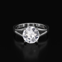 2.91 Ct. White Sapphire Ring, 14K White Gold 1