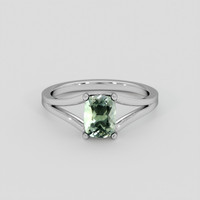 1.42 Ct. Green Sapphire Ring, 14K White Gold 1