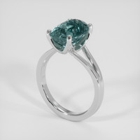 7.47 Ct. Bluish Green Sapphire Ring, 14K White Gold 2