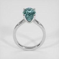 7.47 Ct. Bluish Green Sapphire Ring, 14K White Gold 3