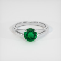 0.95 Ct. Emerald Ring, 18K White Gold 1