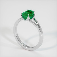 1.21 Ct. Emerald Ring, 18K White Gold 2