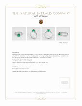 Solitaire Emerald Ring 1.17 Ct., 18K White Gold Appraisal