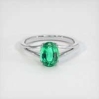 1.24 Ct. Emerald Ring, 18K White Gold 1