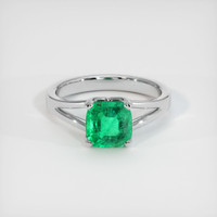 1.65 Ct. Emerald Ring, 18K White Gold 1