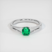 0.57 Ct. Emerald Ring, 18K White Gold 1