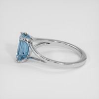 1.95 Ct. Blue Aquamarine Ring, 18K White Gold 4