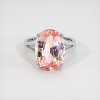 9.05 Ct. Padparadscha Sapphire Ring, 18K White Gold 1