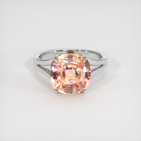 5.19 Ct. Padparadscha Sapphire Ring, 18K White Gold 1