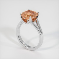 5.19 Ct. Padparadscha Sapphire Ring, 18K White Gold 2
