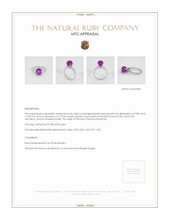 Ruby Ring 6.66 Ct., 18K White Gold Appraisal