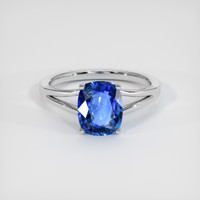 2.85 Ct. Blue Sapphire Ring, 18K White Gold 1