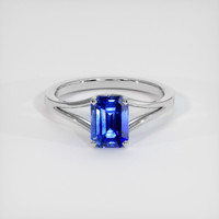 2.06 Ct. Blue Sapphire Ring, 18K White Gold 1