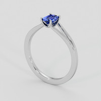 0.51 Ct. Blue Sapphire Ring, 18K White Gold 2