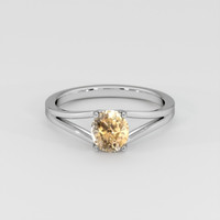 1.06 Ct. Peach Sapphire Ring, 18K White Gold 1