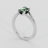 1.42 Ct. Green Sapphire Ring, 18K White Gold 2