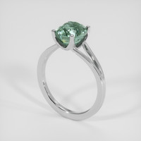 4.50 Ct. Bluish Green Sapphire Ring, 18K White Gold 2