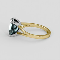3.39 Ct. Greenish Blue Aquamarine Ring, 14K White & Yellow 4