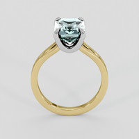 3.39 Ct. Greenish Blue Aquamarine Ring, 18K White & Yellow 3
