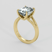 4.33 Ct. Blue Aquamarine Ring, 10K Yellow Gold 2