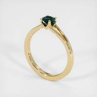 0.56 Ct. Greenish Blue Sapphire Ring, 14K Yellow Gold 2