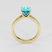 3.58 Ct. Greenish Blue Zircon Ring, 14K Yellow Gold 3