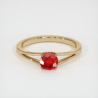 0.73 Ct. Ruby Ring, 14K Yellow Gold 1