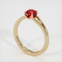0.73 Ct. Ruby Ring, 14K Yellow Gold 2
