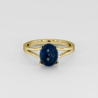 3.66 Ct. Bluish Green Sapphire Ring, 14K Yellow Gold 1