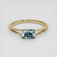 1.33 Ct. Greyish Blue Sapphire Ring, 14K Yellow Gold 1