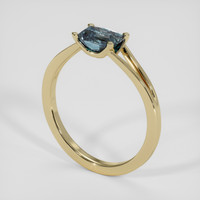 1.33 Ct. Greyish Blue Sapphire Ring, 14K Yellow Gold 2