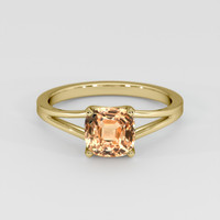 1.62 Ct. Peach Sapphire Ring, 14K Yellow Gold 1