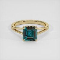1.54 Ct. Greenish Blue Sapphire Ring, 14K Yellow Gold 1