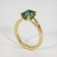 2.09 Ct. Bluish Green Sapphire Ring, 14K Yellow Gold 2
