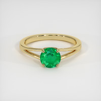 0.86 Ct. Emerald Ring, 18K Yellow Gold 1