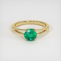 0.90 Ct. Emerald Ring, 18K Yellow Gold 1