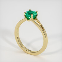 0.90 Ct. Emerald Ring, 18K Yellow Gold 2