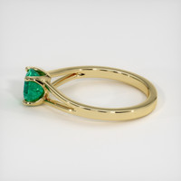 0.90 Ct. Emerald Ring, 18K Yellow Gold 4