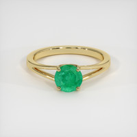 0.97 Ct. Emerald Ring, 18K Yellow Gold 1