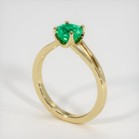 0.97 Ct. Emerald Ring, 18K Yellow Gold 2