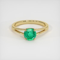 0.91 Ct. Emerald Ring, 18K Yellow Gold 1